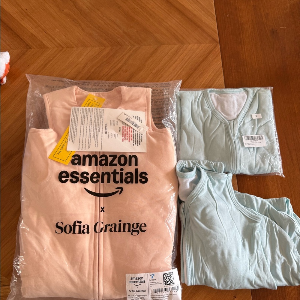 Amazon Essentials Kids Pajamas Sleep Sacks - Pink and Light Blue
